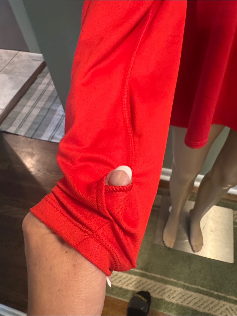 Nike Red Men's Quarter-Zip Pullover with White Zip Placket - Picture 3 of 6